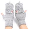 Winter Elastic Keep Finger Warm Flip Thicken Warm Knitted Gloves Half Capped Fingerless Mittens
