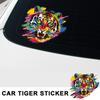 Наклейка на бампер тигра, автомобильные наклейки, водонепроницаемая наклейка тигра леопарда для автомобиля, красочные наклейки с изображением головы животного для транспортных средств