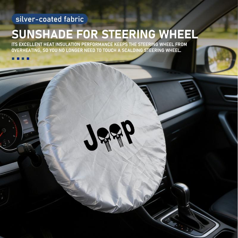 Car Steering Wheel Anti-Heat Sun Shade Cover Sunscreen Insulation Protect Shield For Jeep Cherokee Wrangler JK Gladiator Compass AKR1