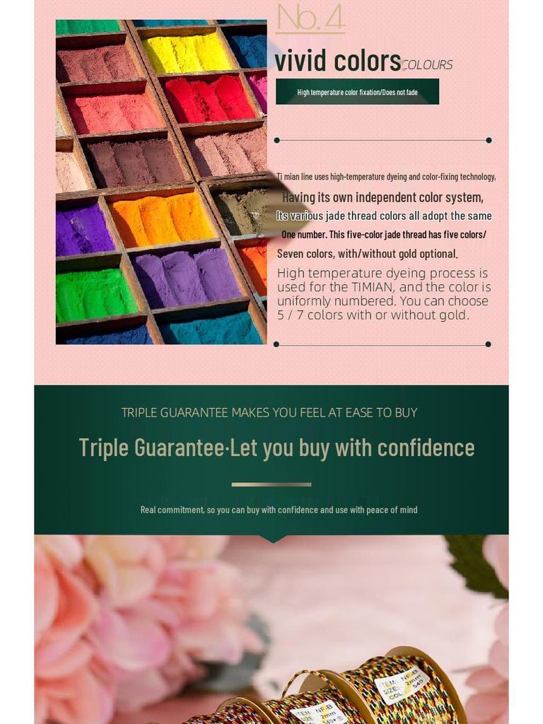 Пятицветный плетеный шнурок для браслета: Нить Ваджра из нефрита для Вэньвань, буддийских бусин, бодхи «Звезда и Луна» и бисерных нитей