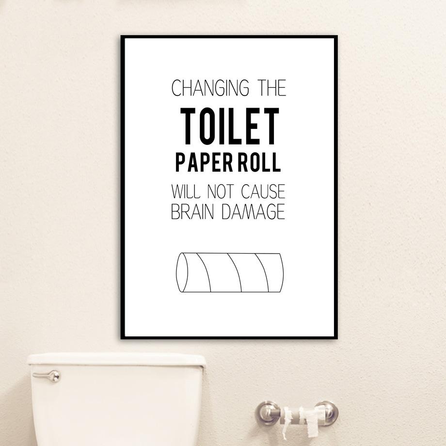 Забавная цитата, щетка для туалетной бумаги, зубы, ванна, настенная живопись на холсте, постеры на скандинавскую тему и принты, настенные панно для декора ванной комнаты