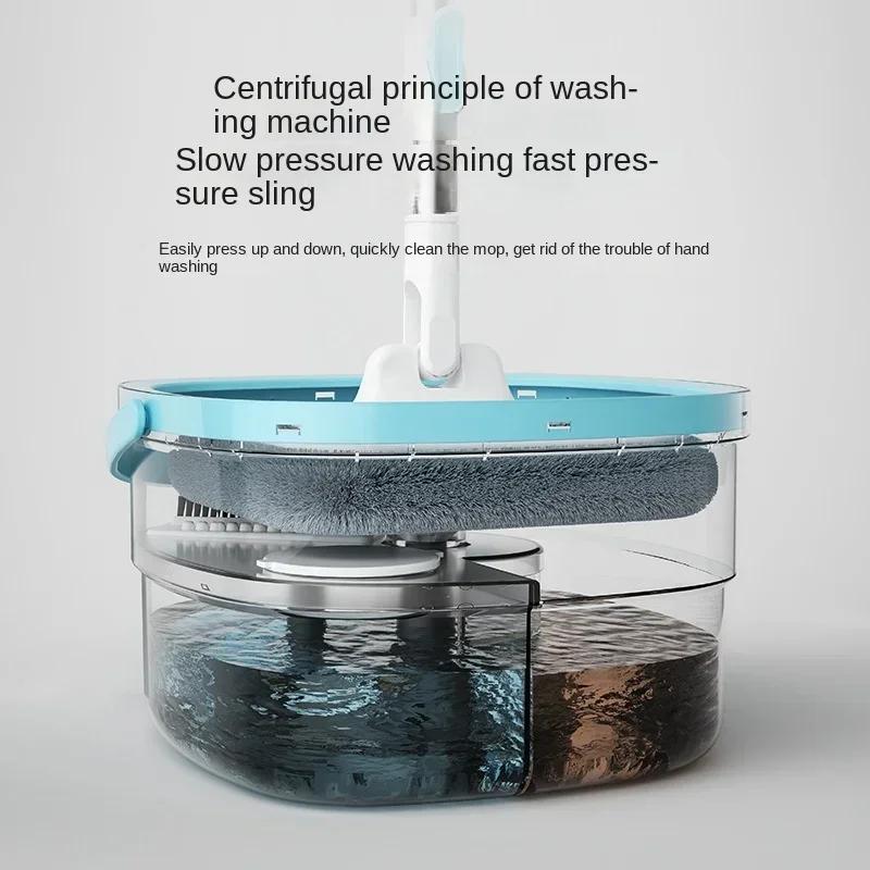 Fresh Water Sewage Separation Mop with Bucket, 360°Rotating Floating Mop, Household Cleaning Tool, No Hand Washing Required