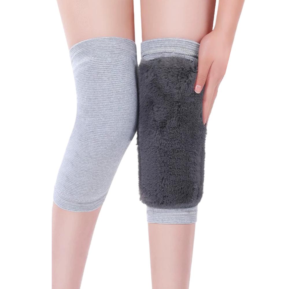 1 Pair Winter Warm Knee Pads  Thickened Winter Rabbit Fur Warm Knee Protector Anti Cold Fleece Knee Protector