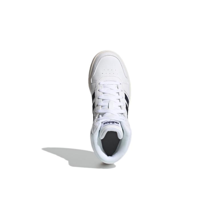 adidas Neo Hoops 2.0 K Синтетическая кожа Устойчивые к истиранию Средняя высота Детские скейтбордические кроссовки Белый Черный Детские FY7700