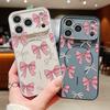 Магнитный чехол для телефона с принтом розового бантика для iPhone 17 16 Pro Max 15 14 13 Pro Max Для Magsafe Беспроводная зарядка ТПУ ПК Задняя крышка