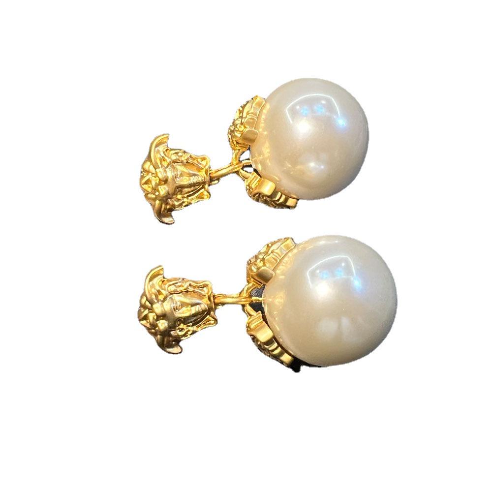 Винтажные бронзовые нишевые роскошные минималистичные серьги