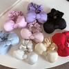 New Korean Colorful Bow Hair Scrunchies for Women Sweet Solid Color Satin Elastics Ponytail Hold Hair Accessories