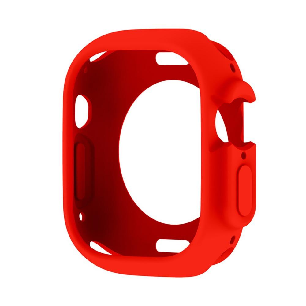 Полый силиконовый чехол, защитная пленка для экрана, защитная рамка для умных часов Apple Watch Ultra 49 мм