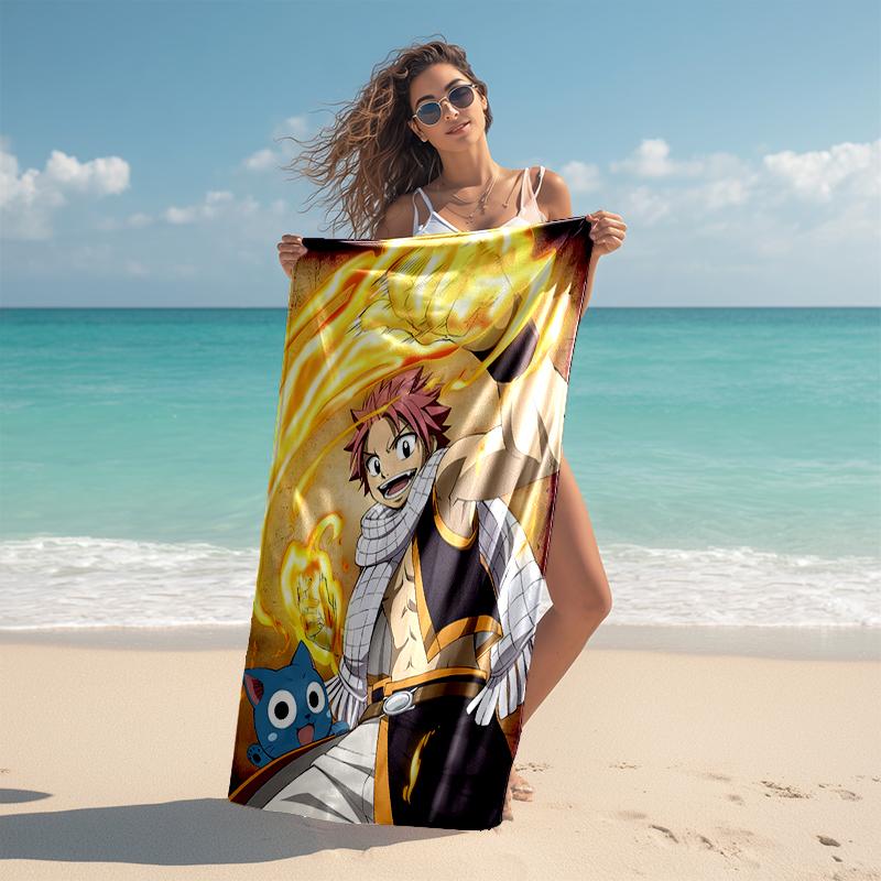 1pc Fairy Tail2 Beach Towel, Comfortable and Thick, and Swimming/Bath/Picnic/Camping Towel, Suitable for Seaside Beaches