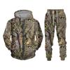 Autumn and Winter Maple Leaf Camouflage 3D Zipper Sportswear Outdoor Fishing Camping Hunting Set Men's and Women's Street Set