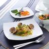 NARUMI Styles Square Dinner Plate (29cm diagonal, white) - Simple and stylish design. Suitable for dinner, lunch, or as a single-plate meal. Microwave