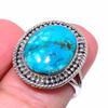 Подарочное кольцо из стерлингового серебра 925 пробы с натуральным тибетским бирюзовым камнем S.7 u0G11
