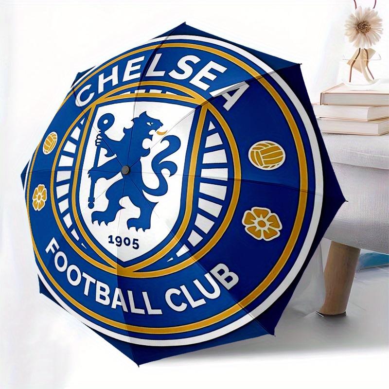 1pc Chelsea Football Club Crest Umbrella with Plastic Handle,Suitable for All Seasons Home Travel Outdoor UmbrellaM1110