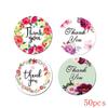 50-500pcs 1 Inch Flower Thank You Stickers Seal Label Handmade Stickers Scrapbooking for Gift Envelope Seals Stickers