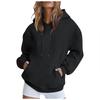 Womens Fleece Hooded Sweatshirt Jacket Custom Print Loose Fit Casual Streetwear