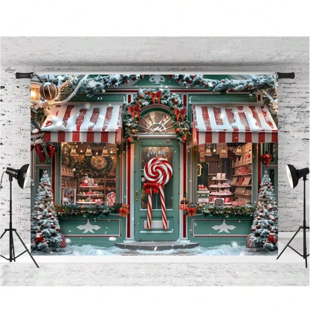 Christmas tree and candy decoration photo background | Perfect for New Year general celebrations photo studio banners multi-p