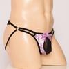 Men's Sexy Hollow Out Thong Lace Panties Bowknot Erotic Spandex Underwear Open Butt Briefs G-String Penis Pouch Underpants