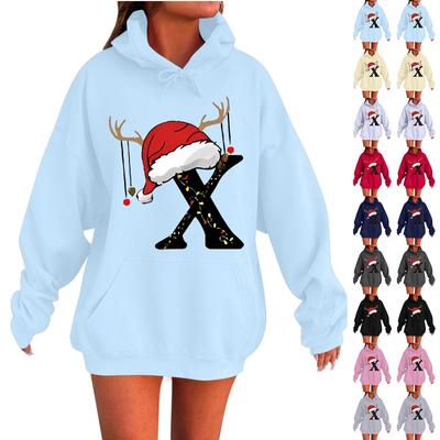 Женская мода повседневная толстовка с капюшоном с длинным рукавом и круглым вырезом с карманами