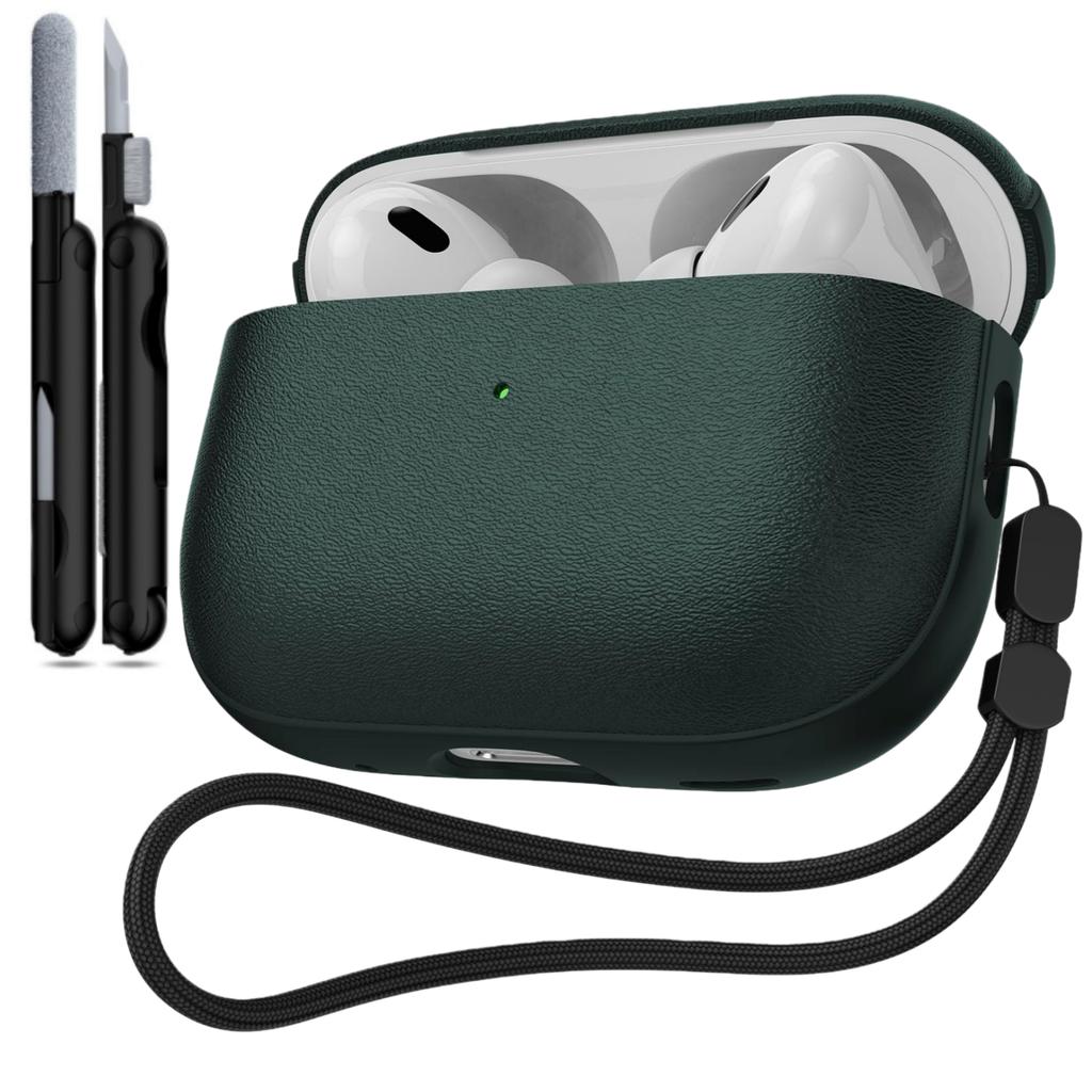 New For AirPods Pro 3 Earphone Case Leather Texture For AirPods Pro 3rd Generation Protective Case with Lanyard For AirPods Pro3
