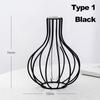 Nordic Styles Hydroponic Flower Vase Geometric Line Frame Iron Art Vase Glass Test Tube Metal Holder Home Decoration Craft Gift