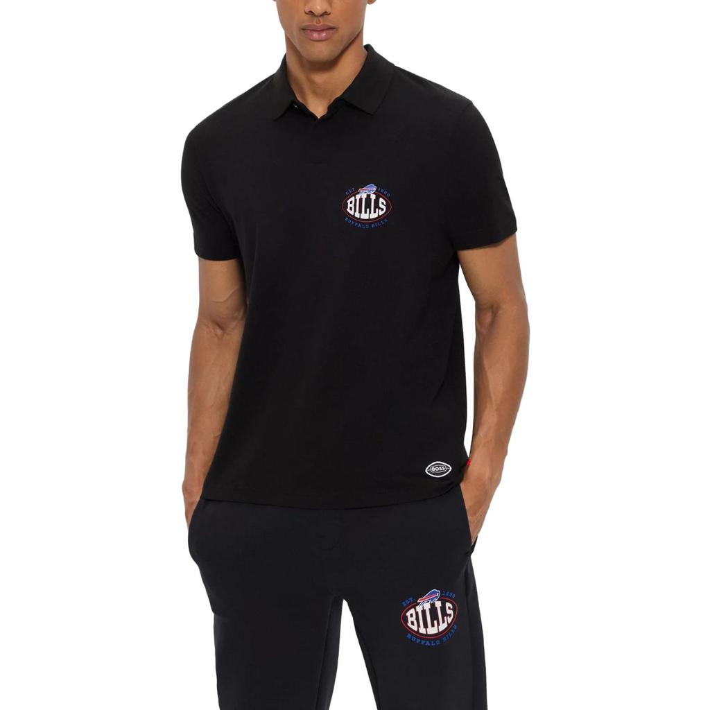 HUGO BOSS x NFL Cotton Piqué Polo Shirt With Collaborative Branding Polo Shirt Men's Black 50504529009