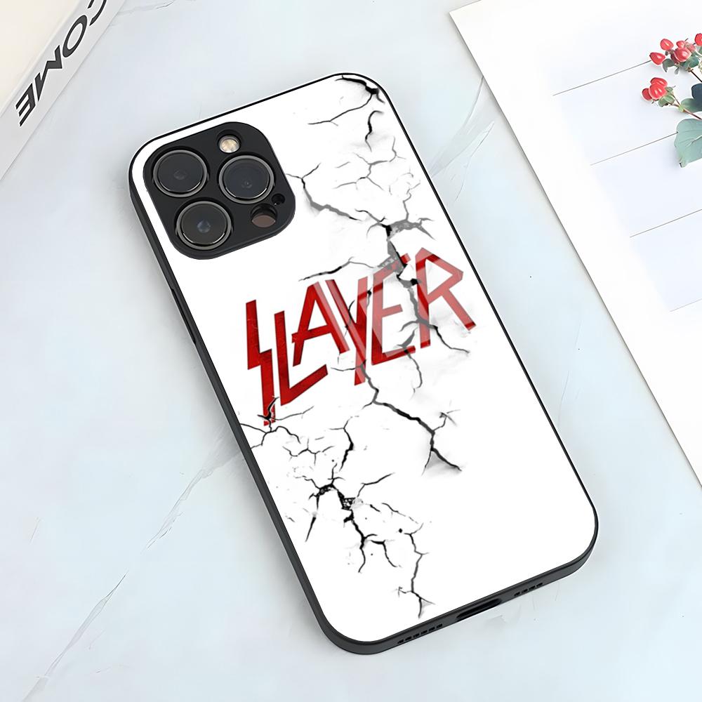 Чехол для телефона S-Slayer Metal Rock Band для iPhone 17 Pro Max 15 Pro 16 14 Plus 12 13 Mini 11 Pro Ударопрочная стеклянная крышка