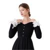 Detachable Lace Jabot Collar Solid Color Ruffled Neck Collar  Stage Performance Costume Accessory