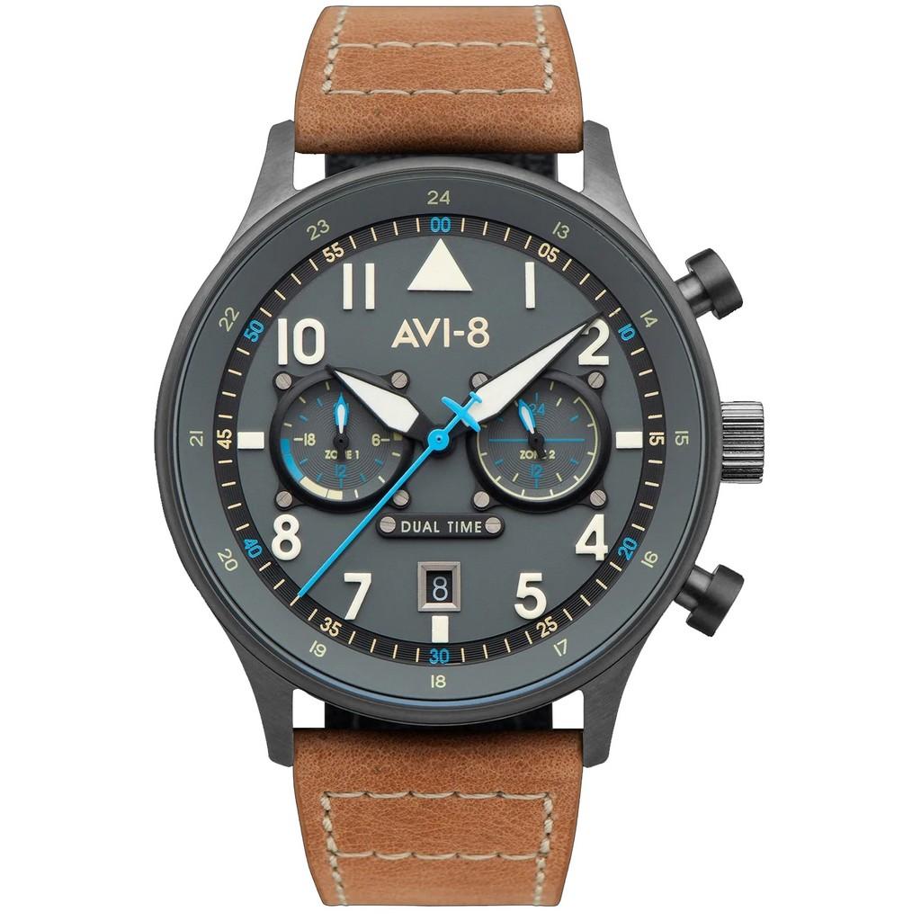 AVI-8 Мужские часы Hawker Hurricane Carey Dual Time Orissa Grey Dial Quartz AV-4088-04