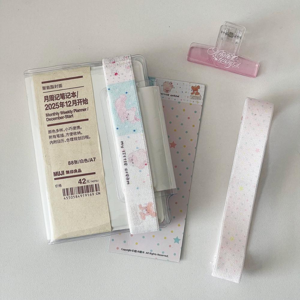 INS Double-sided Pattern Design Notebook Straps Adjustable Star Decor A7/M5 Binder Tie Band Notebook Tie Straps Students