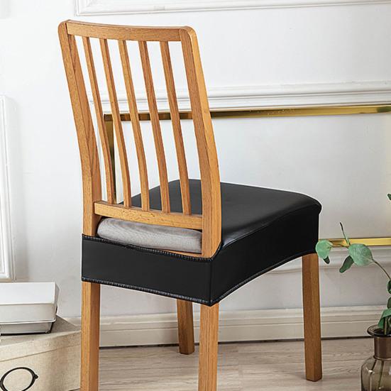 Эластичный чехол для сиденья из искусственной кожи, противоскользящий, водонепроницаемый, маслостойкий, теплоизоляционный, однотонный, устойчивый к царапинам