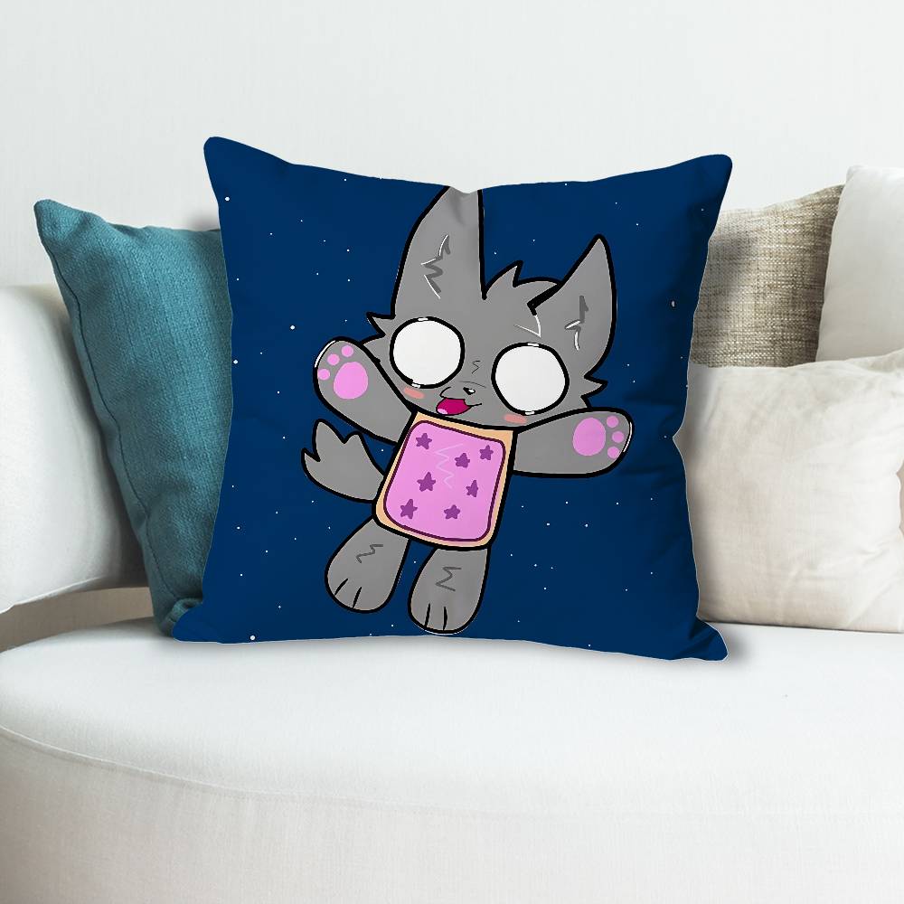 Cute NNyan Cat Anime Celebrity Merchandise AllMatch Printed Pillow Case Sofa Car Office Room Decoration Protector