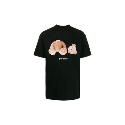 Футболка с коротким рукавом Palm Angels Bear, цвет черный/коричневый, мужские топы PMAA001R21JER0011060