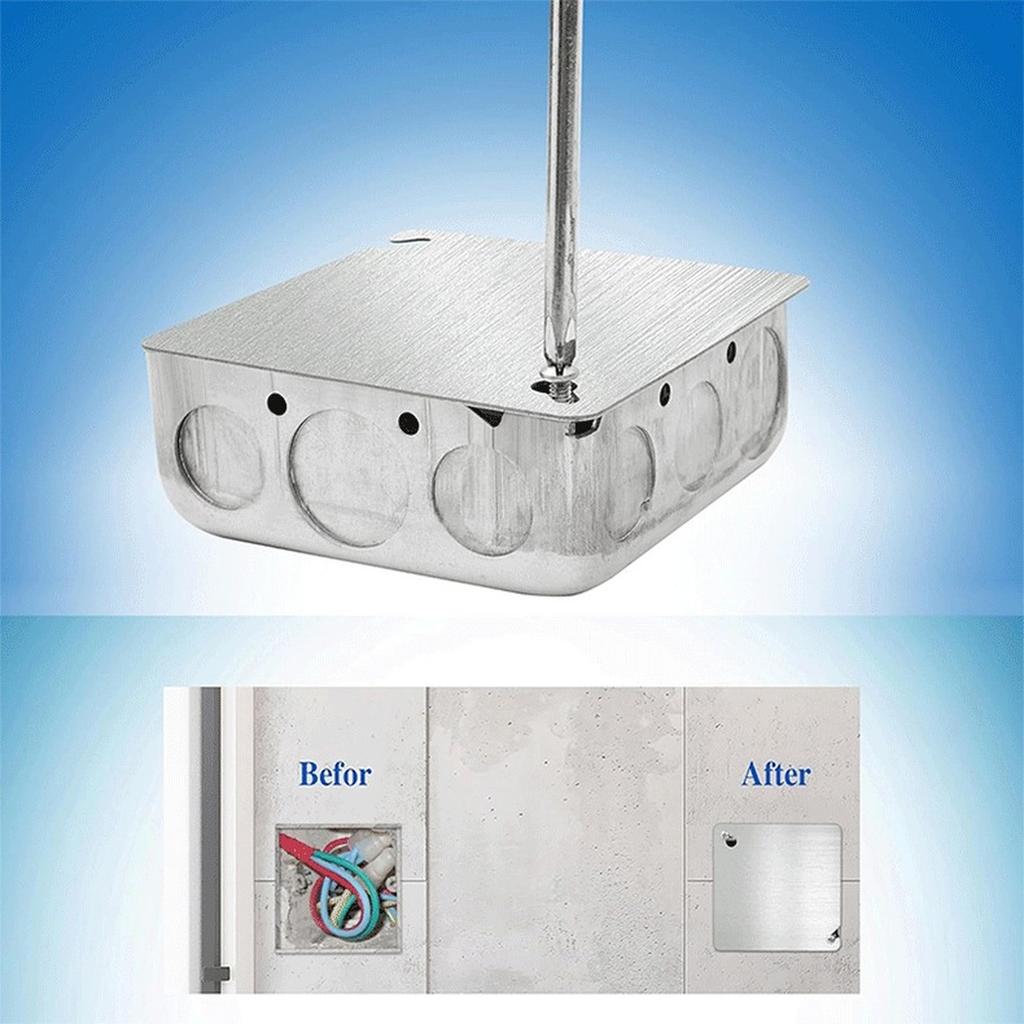 YHOPE 4x4 Metal Electrical Box Cover Plate, 4 Pcs Electric Junction Box Panel, 4 Inch Steel Metal Corrosive Resistant Cover