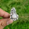 925 Silver Round Natural Rainbow Moonstone Sister Flower Crown Chakra Boho Ring