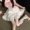 White French Lace Puffy Cake Skirt Female Summer New High Waist Slim Skirt Korean Fashion Design Casual A-line Skirts