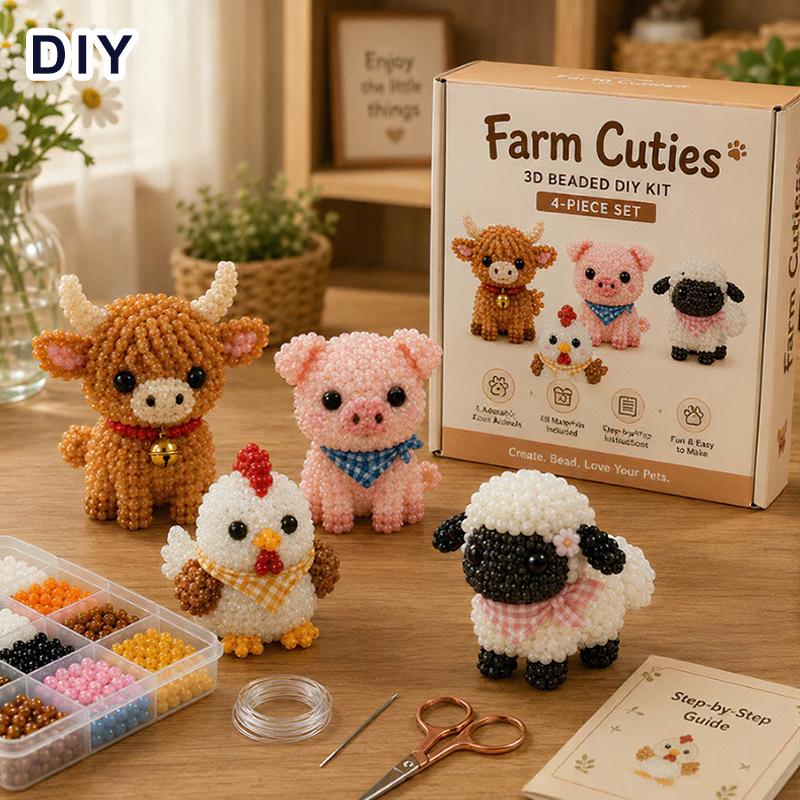 Набор для изготовления 3D животных из бисера DIY Набор для бисероплетения животных для взрослых Ручной работы Маленький набор для изготовления 3D животных из бисера для творческих проектов