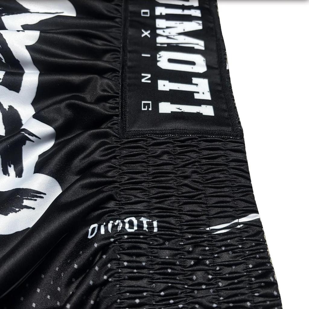 Classic Black Muay Thai Kickboxing Boxing MMA UFC Casual Shorts Gym Sport Unisex Men Women Workout Quick Dry Print Elastic High Waist Training