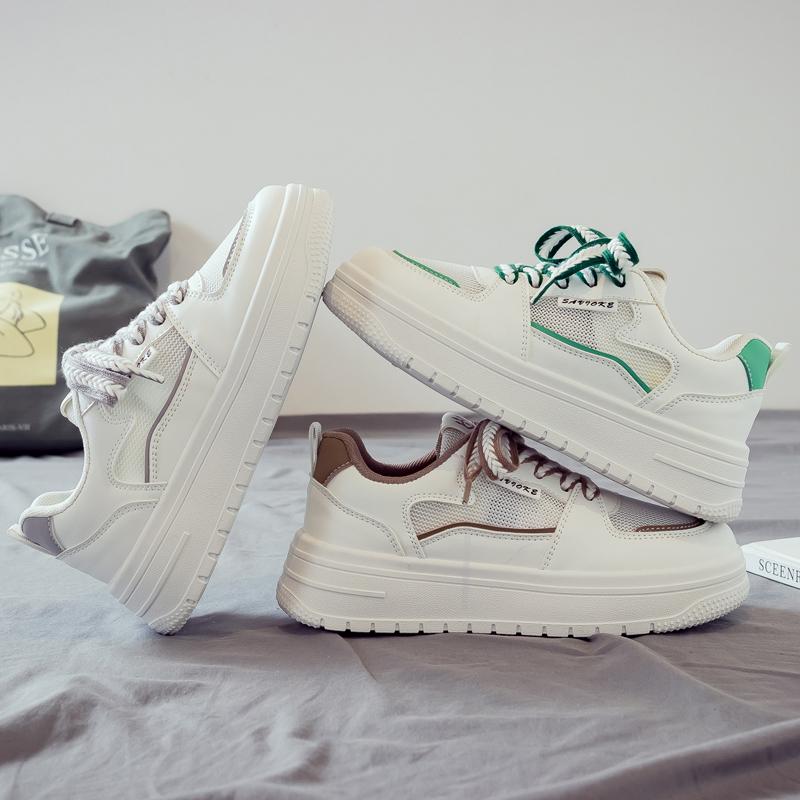 Универсальные новые весенние сетчатые туфли, кеды, папины кроссовки 2025, дышащие маленькие белые туфли, женская обувь, спорт и отдых