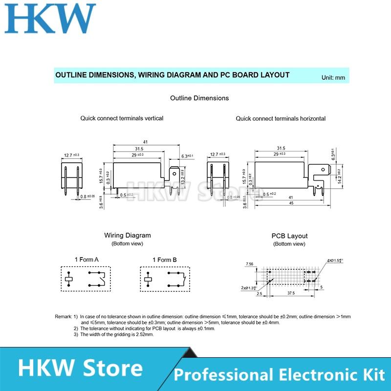 5pcs Power Relay HF115F-Q HF115F-Q-005-1H HF115F-Q-012-1H HF115F-Q-024-1H HF115F-Q-048-1H 012 024 1H 20A 5V 12V 24V 48V Relays Relays 5