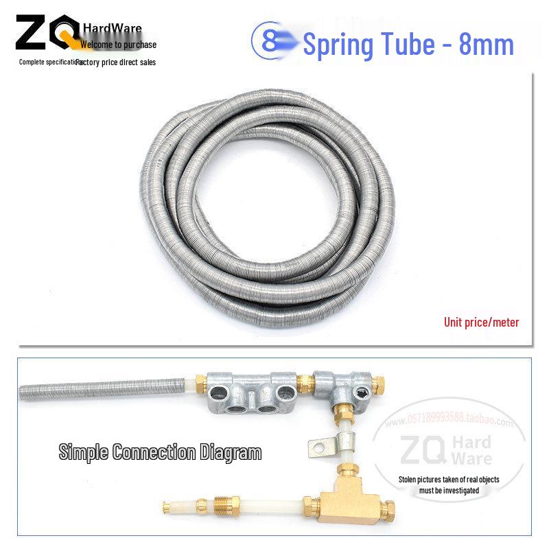 Oil Circuit Distributor Set: Nylon Tube, Copper Double-Ended Plug, Bushing, Inner Snap Ring (810x1 to 1/4), 68mm.