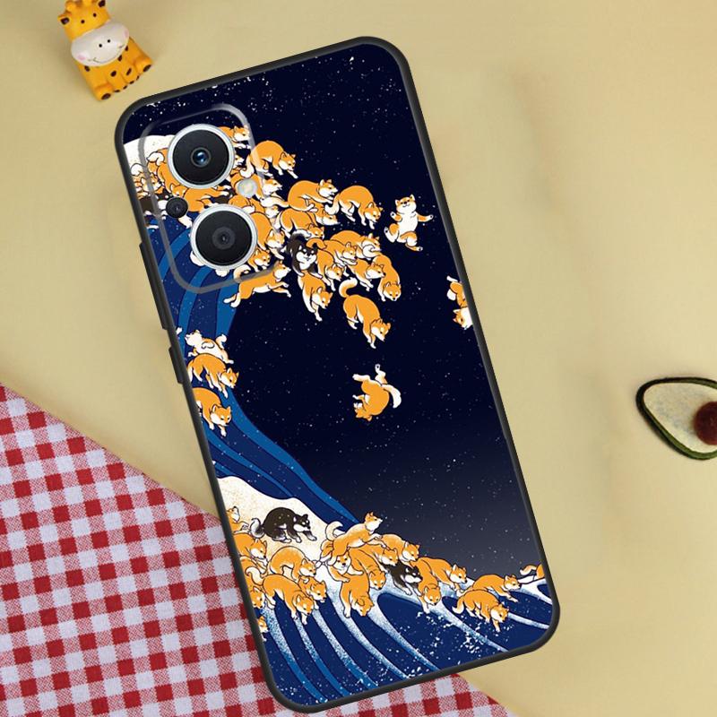 Shiba Inu Cute Cartoon Art Phone Case For OPPO Reno 12 12F 11 13 F 8T 7 8 10 Pro OPPO Find X8 Pro X6 X3 X5 Lite Cover
