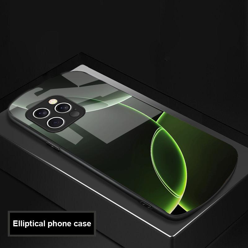 Геометрический полукруг для iPhone 16 Pro Max 15 Pro 14 13 12 Mini 11 XS Max XR 7 8 Plus SE 2022 Эллиптический стеклянный чехол для телефона