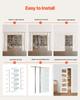 Sliding Pocket Door, 765 x 2035 mm, 5-Lite Frosted Glass Single Sliding Door with Hardware Kit, Sturdy Solid Wood & MDF Pocket Doors Slab with