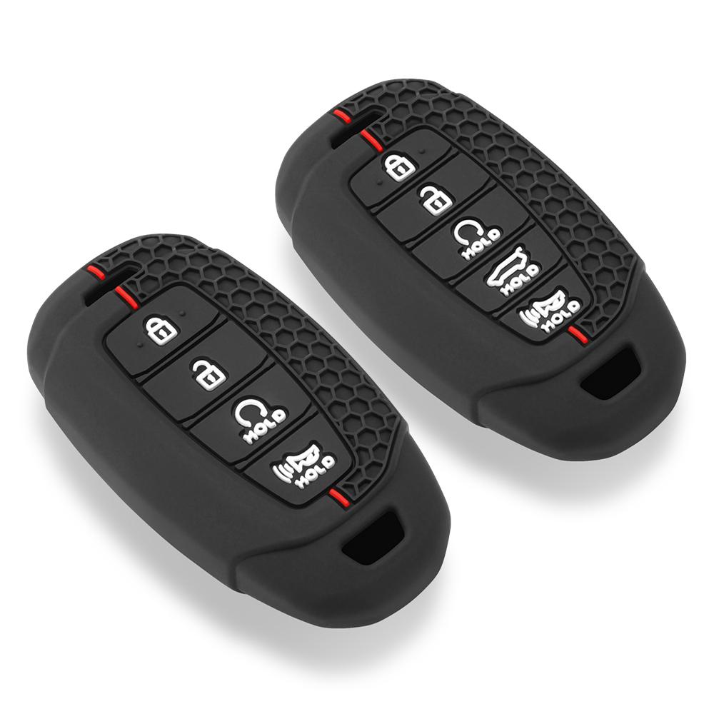 Silicone Car Key Case Cover Keychain for Hyundai I30 Ix35 KONA Encino Solaris Azera Grandeur Ig Accent Santa Fe Palisade