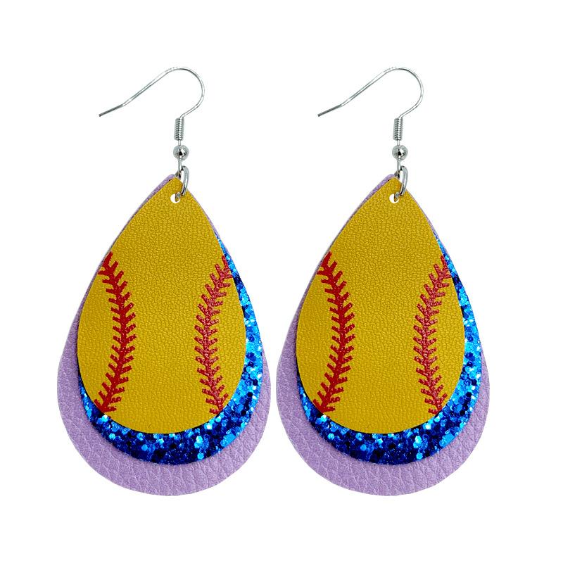 Baseball Leather Earrings, Football Football Basketball Leather Earrings