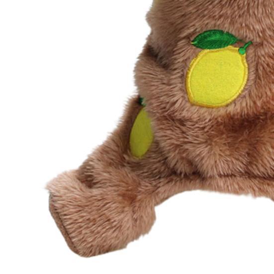 Привлекательный костюм для домашнего животного с нежной окантовкой из кораллового флиса с лимонным узором, куртка для собаки, пальто