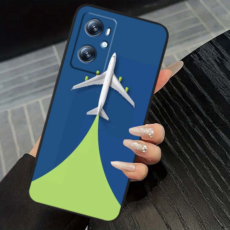 Модный Чехол для Телефона с Рисунком Самолета Для OPPO Reno 5 6 7 A96 A40 A58 Realme GT A74 A78 Neo2 A74 A78 Find X5 X3 X7 X8 Черный