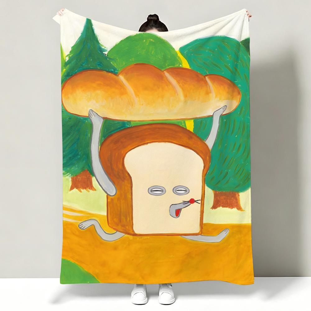 Art BBread TThief Throw Soft Warm Flannel Throw Blanket Multiuse for Sofa Bed Office Nap
