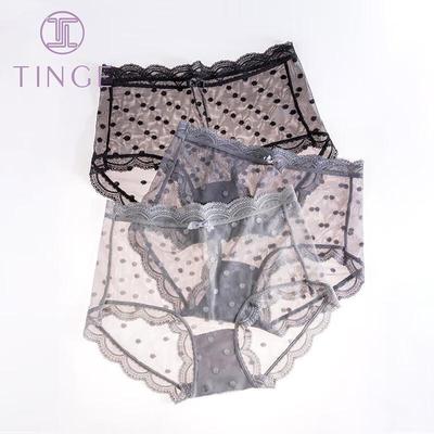 TINGE Женские трусики большого размера с высокой талией, кружевные, бесшовные, с контролем живота