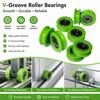 10Pcs Nylon POM Bearing Pulley Stainless Steel Rubber-Coated Pulley  for Doors Windows